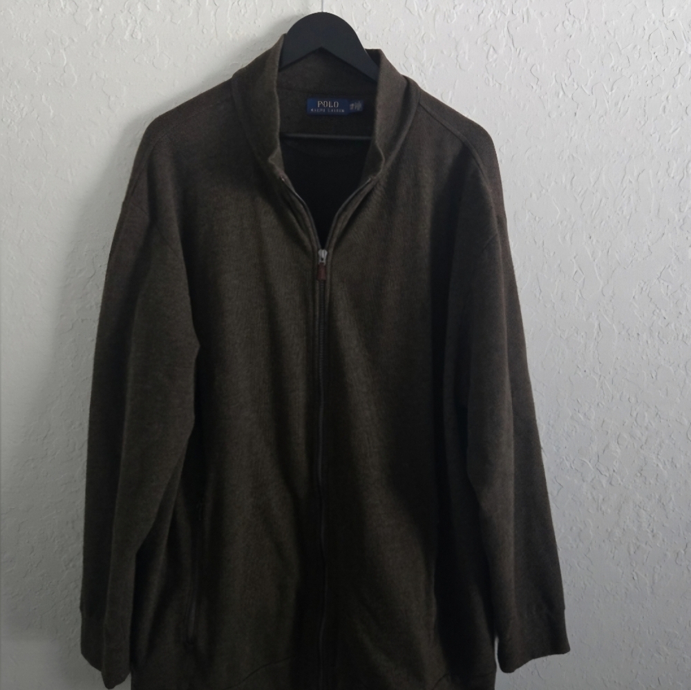 Polo by Ralph Lauren Brown full zip sweater